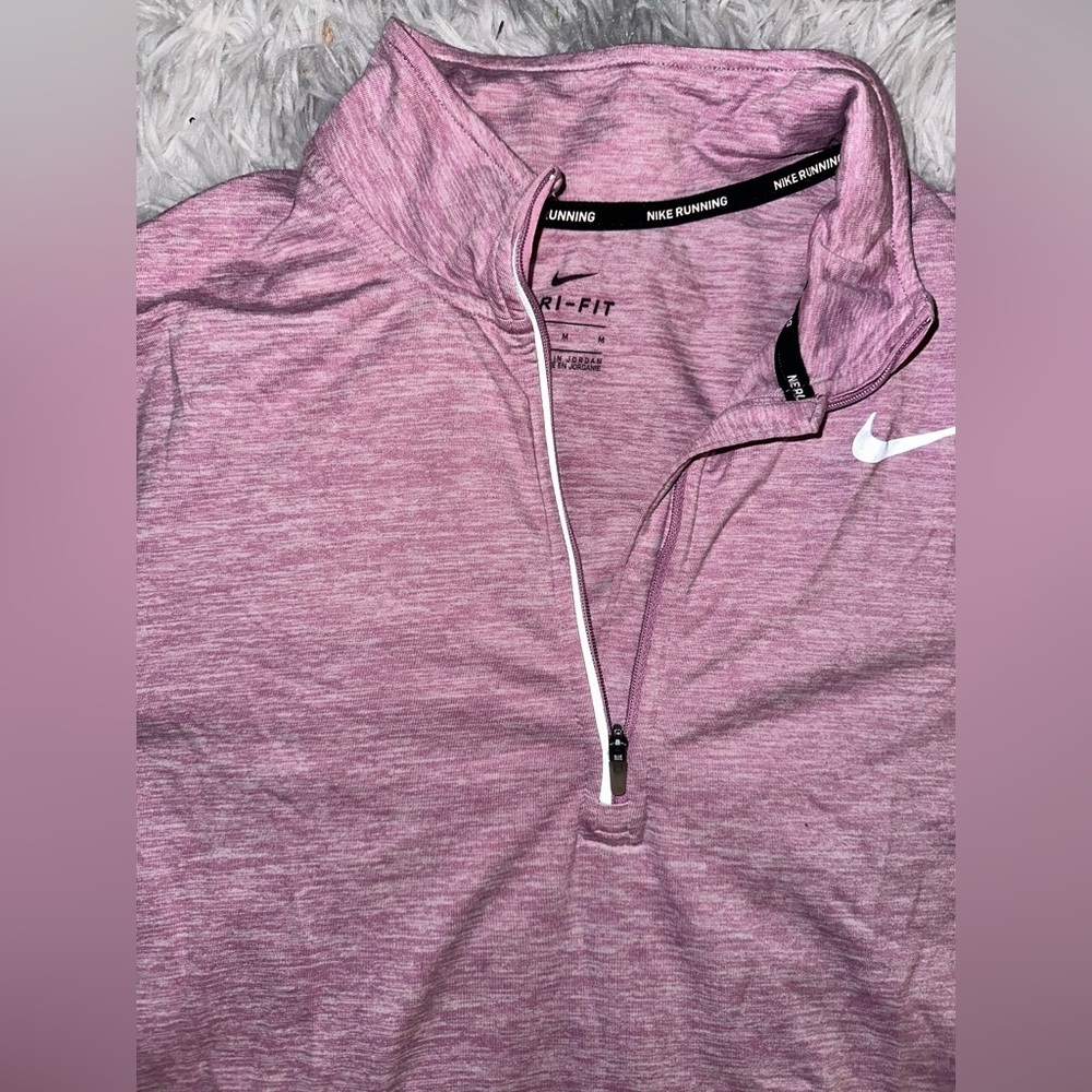 Nike Dri-FIT Heathered Light Purple Half-Zip Top -EUC Medium